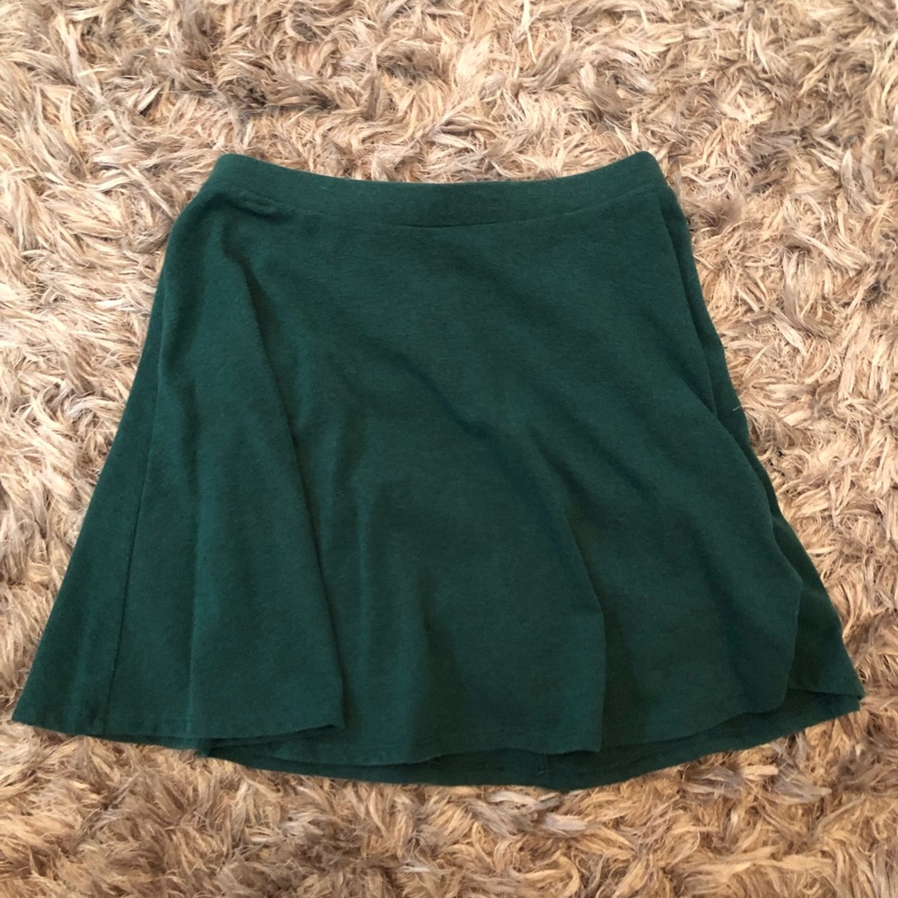 Green Flowy Mini Skirt